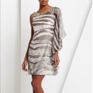 BCBG MaxAzria One Shoulder Chiffon Dress